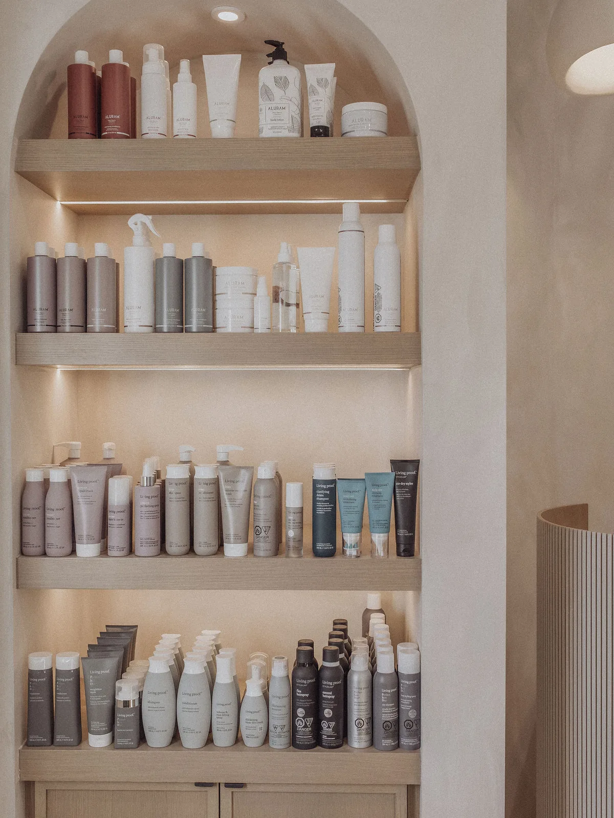 Hair care shelves inside Blonde Culture Cochrane