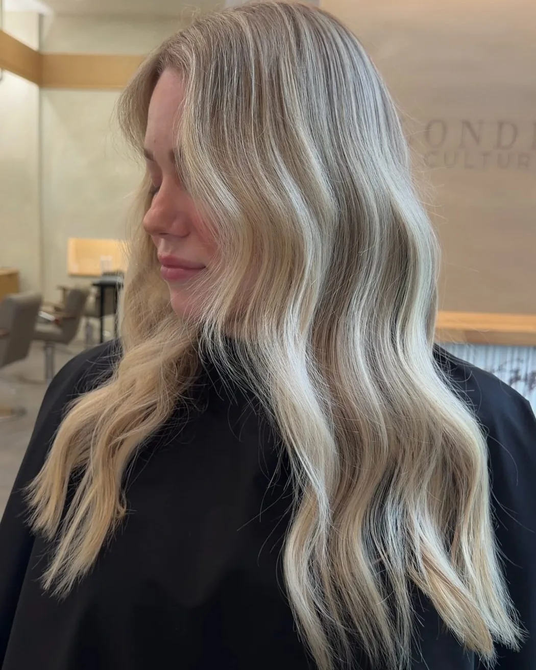 Roots blended into a pearl blonde by Blonde Culture